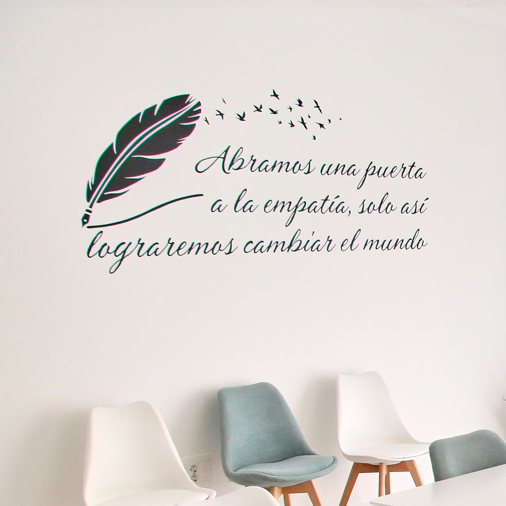 Detalle pared sala Empatía. Centro de Psicología en Montehermoso.